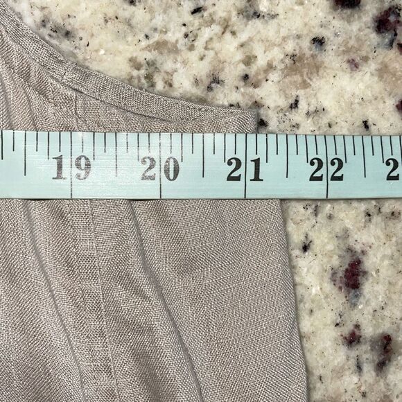 J. Jill Pure Jill Womens Linen Sleeveless V-Neck Asymmetrical Dress Taupe Medium - Picture 8 of 10